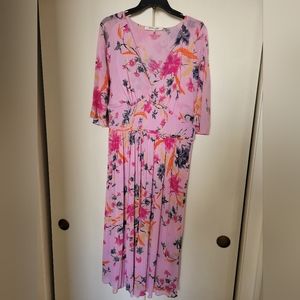 DVF Pink Flowers dress size L